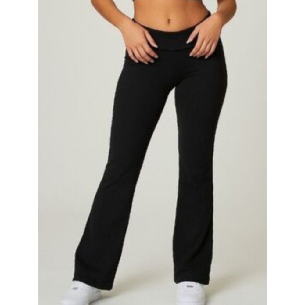 Victoria’s Secret Black Flare Lounge Pants S Soft Stretch Pull-On Y2K Cozy Loung